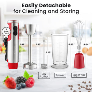 Zulay Kitchen Milk Frother Wand Drink Mixer - Durable Handheld Milk Frother Electric Whisk - Easy-Clean Milk Frother Wand & Mini Blender - Electric Coffee Frother for Frappe, Matcha - Jet Black