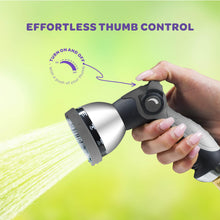 Load image into Gallery viewer, Hose Nozzle Heavy Duty Hose Sprayer With 10 Adjustable Watering Patterns. Thumb Control Design, Comfortable Ergonomic Grip, Garden Hose Nozzle for Watering Plants &amp; Lawns/Fun showers/Cleaning