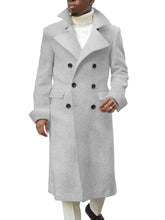 Load image into Gallery viewer, Ebifin Men&#39;s Notch Lapel Double Breasted Long Trench Coat Casual Cotton Blend Peacoat