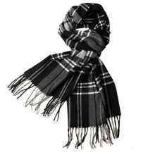 Load image into Gallery viewer, Herringbone Houndstooth Checked Pattern Cashmere Feel Classic Soft Luxurious Unisex Winter Scarf