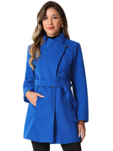 Load image into Gallery viewer, Women&#39;s Classic Stand Collar Long Sleeve Winter Belted Long Coat