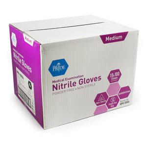 MedPride Powder-Free Nitrile Exam Gloves, Iris Blue, Multiple Choices