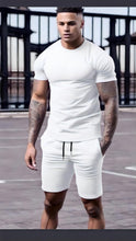 Load image into Gallery viewer, elselect Mens 2 Piece Outfits Summer Athletic Tracksuit Shorts and T-Shirt Casual Sportswear Workout Sets with Pockets