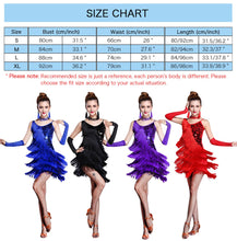 Load image into Gallery viewer, Z&amp;X Women&#39;s Salsa Latin Dance Dress Glitter Sequin Fringe Flapper Party Dress Ballroom Dance Outfits