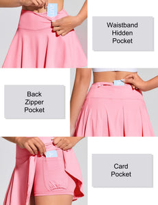 ZUTY 13.5" High Waisted Tennis Skirt for Women Pleated Golf Skorts Skirts 4 Pockets Running Casual Athletic Workout