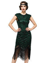 Load image into Gallery viewer, SWEETV Women&#39;s Flapper Dresses 1920s Great Gatsby Dresses Sequin Fringed Roaring 20s Cocktail Dress