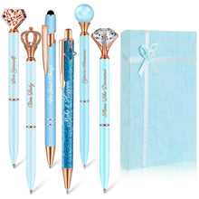 Load image into Gallery viewer, 6 Pcs Fancy Pens for Women, Crystal Diamond Pen for Journaling Pretty Glitter Ballpoint with Box Inspirational Gifts for Women