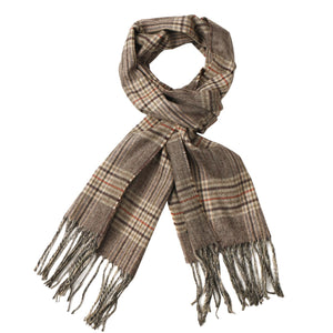 Herringbone Houndstooth Checked Pattern Cashmere Feel Classic Soft Luxurious Unisex Winter Scarf