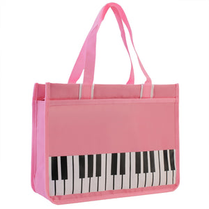 Piano Key Musical Note Tote Bag,Music Shoulder Handbag,Waterproof Nylon Cloth Womens Reusable Shopping Bags