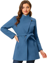 Load image into Gallery viewer, Women&#39;s Classic Stand Collar Long Sleeve Winter Belted Long Coat