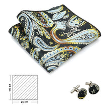 Load image into Gallery viewer, Men&#39;s Bow Tie Sets, Mens Ties Set/Bowties Set with Pocket Square and Cufflinks for Wedding Party Business