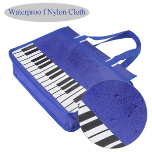 Piano Key Musical Note Tote Bag,Music Shoulder Handbag,Waterproof Nylon Cloth Womens Reusable Shopping Bags