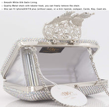 Load image into Gallery viewer, Dexmay Rhinestone Clutch Bag with Crystal Butterfly Clasp Women Evening Handbag Formal Party Purse