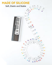 Load image into Gallery viewer, Piano Notes Guide for Beginner, Removable Piano Keyboard Note Labels for Learning, 88-Key Full Size, Made of Silicone, No Need Stickers, Reusable