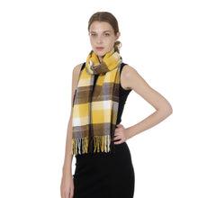 Load image into Gallery viewer, Herringbone Houndstooth Checked Pattern Cashmere Feel Classic Soft Luxurious Unisex Winter Scarf