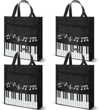 Load image into Gallery viewer, Cunno 4 Pcs Small Piano Music Bag Piano Keys Handbag Reusable Tote Bag Shoulder Shopping Bag Book Bag Tote for Music Lovers Gifts