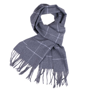 Herringbone Houndstooth Checked Pattern Cashmere Feel Classic Soft Luxurious Unisex Winter Scarf