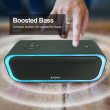 Load image into Gallery viewer, DOSS Bluetooth Speaker, SoundBox Pro Wireless Speaker with 20W Stereo Sound, Active Extra Bass, Bluetooth5.0, IPX6 Waterproof, Wireless Stereo Pairing, Multi-Colors Lights, 20Hrs Playtime