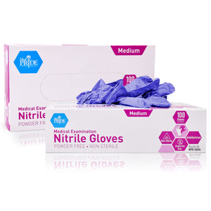 MedPride Powder-Free Nitrile Exam Gloves, Iris Blue, Multiple Choices