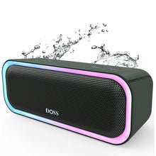 Load image into Gallery viewer, DOSS Bluetooth Speaker, SoundBox Pro Wireless Speaker with 20W Stereo Sound, Active Extra Bass, Bluetooth5.0, IPX6 Waterproof, Wireless Stereo Pairing, Multi-Colors Lights, 20Hrs Playtime