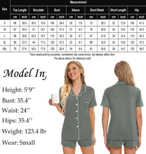 Load image into Gallery viewer, SWOMOG Womens Button Down Pajamas Set Short Sleeve Sleepwear Bride Soft Pj Lounge Sets XS-3XL