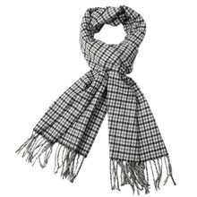 Load image into Gallery viewer, Herringbone Houndstooth Checked Pattern Cashmere Feel Classic Soft Luxurious Unisex Winter Scarf