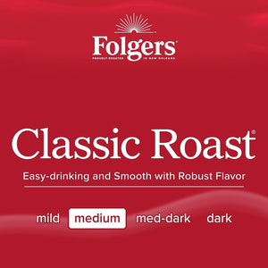 Folgers Classic Roast Medium Roast Coffee, 72 Keurig K-Cup Pods