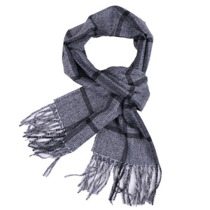 Herringbone Houndstooth Checked Pattern Cashmere Feel Classic Soft Luxurious Unisex Winter Scarf