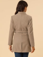 Load image into Gallery viewer, Women&#39;s Classic Stand Collar Long Sleeve Winter Belted Long Coat