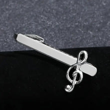 Load image into Gallery viewer, Funky Music Note Tie Clip for Men | Ideal Gift, Durable Alloy, Perfect for Musicians &amp; Style Enthusiasts