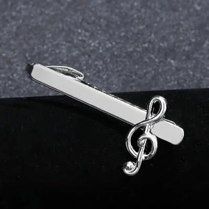 Funky Music Note Tie Clip for Men | Ideal Gift, Durable Alloy, Perfect for Musicians & Style Enthusiasts