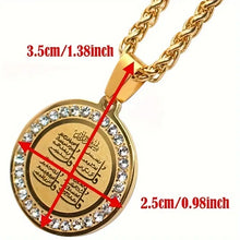 Load image into Gallery viewer, Islamic Zircon Scripture Badge Pendant Necklace, Fashion Jewelry, Gift Accessories For Men And Women