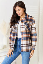 Load image into Gallery viewer, Plaid Button Front Shirt Jacket with Breast Pockets for Girls and Women