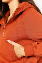 Load image into Gallery viewer, Double Take Half-Zip Long Sleeve Hoodie for Girls and Women