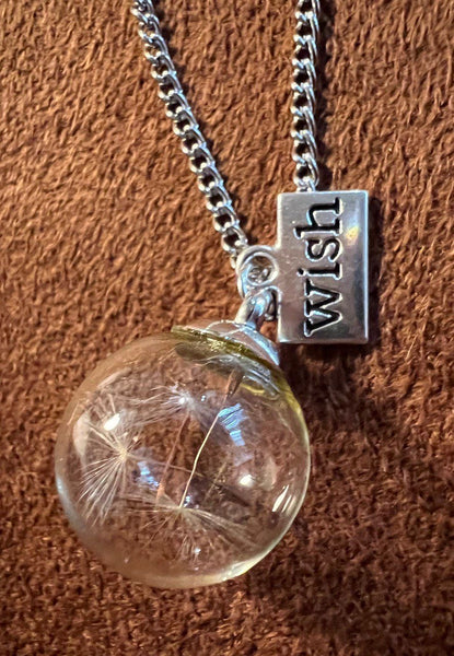 Wish Necklace with a Bottle Containing Four-Leaf Clover