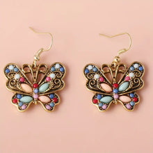 Load image into Gallery viewer, Boho-Chic Butterfly Earrings in Antique Gold Plating - Elegant, Comfortable &amp; Versatile Fashion Accessory