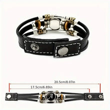 Load image into Gallery viewer, Boho Chic Braided Bracelet with Letter Pattern – Versatile Unisex PU Leather Wristband for Both Men and Women