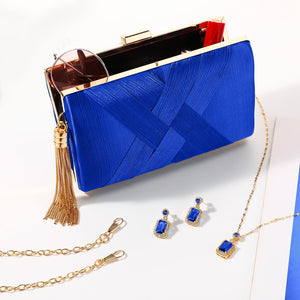 3 Pcs Clutch Purses for Women Handbag Evening Purses Bag for Wedding Vintage Banquet Handbag Earrings Necklace Set