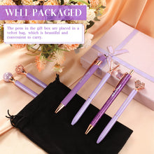 Load image into Gallery viewer, 6 Pcs Fancy Pens for Women, Crystal Diamond Pen for Journaling Pretty Glitter Ballpoint with Box Inspirational Gifts for Women