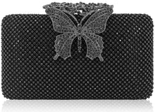 Load image into Gallery viewer, Dexmay Rhinestone Clutch Bag with Crystal Butterfly Clasp Women Evening Handbag Formal Party Purse