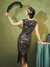 Load image into Gallery viewer, SWEETV Women&#39;s Flapper Dresses 1920s Great Gatsby Dresses Sequin Fringed Roaring 20s Cocktail Dress