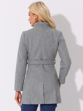 Load image into Gallery viewer, Women&#39;s Classic Stand Collar Long Sleeve Winter Belted Long Coat