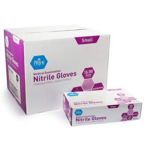 MedPride Powder-Free Nitrile Exam Gloves, Iris Blue, Multiple Choices