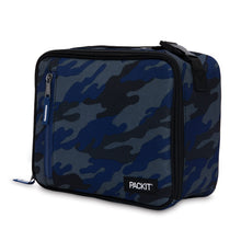 Load image into Gallery viewer, PackIt Freezable Classic Lunch Box, Black, Built with EcoFreeze® Technology, Collapsible, Reusable, Zip Closure With Zip Front Pocket and Buckle Handle, Designed for Fresh Lunches