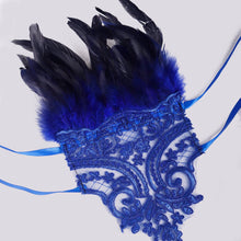 Load image into Gallery viewer, HOMELEX Women Black Lace Feather Gloves Witch Angel Costume Accessories Swan Wings Wrist Bands