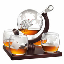 Load image into Gallery viewer, Elegant Design Whiskey Decanter Globe Set for Men with 4 Glasses, The Best Gift For Him, Valentine&#39;s Day Gift