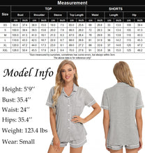 Load image into Gallery viewer, SWOMOG Womens Button Down Pajamas Set Short Sleeve Sleepwear Bride Soft Pj Lounge Sets XS-3XL