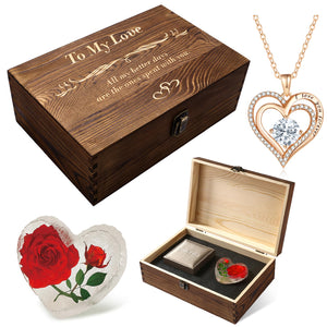 Preserved Red Real Rose Valentines Day Gifts for Her, Romantic Valentines Day Gift in 6 Styles