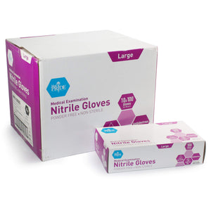 MedPride Powder-Free Nitrile Exam Gloves, Iris Blue, Multiple Choices