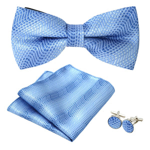 Men's Bow Tie Sets, Mens Ties Set/Bowties Set with Pocket Square and Cufflinks for Wedding Party Business